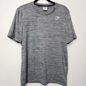 Gymshark Heathered Gray Mens Speed Short Sleeve Tee Sz XL Workout Exercise Casua